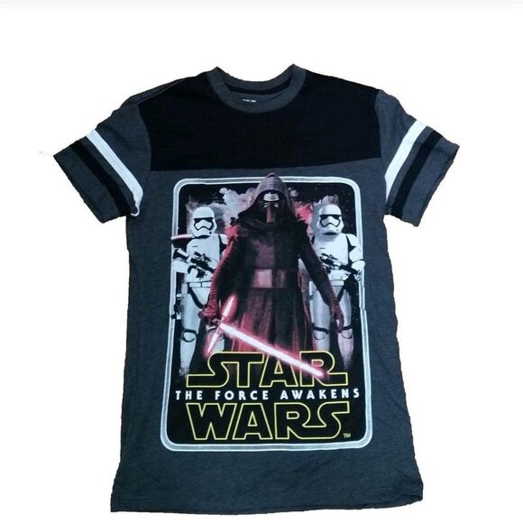 Star Wars Womens T-Shirt Black XXL The Force Awakens Shirt Plus Size Crew Neck - Picture 1 of 7